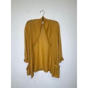 Pins and Needles Honey Mustard Golden Yellow Open Front Cardigan Sz M Light